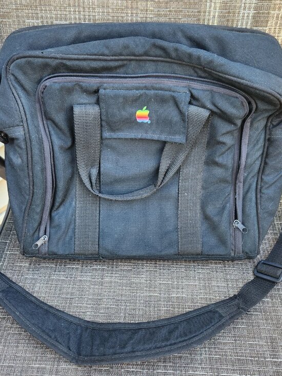 Apple Other - Macintosh Laptop Bag Portfolio Carrying Case Crossbody Black Rainbow Apple Logo
